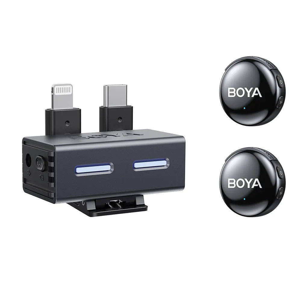Boya Boyalink 3 AI 供电双人无线麦克风系统，适用于相机和移动设备（2.4 G） 