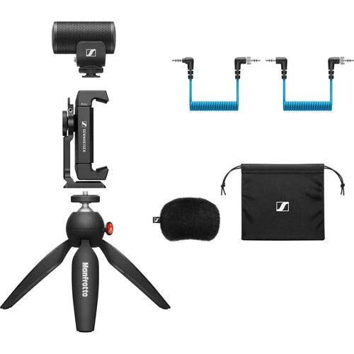 Sennheiser MKE 200 MKE200 Mobile Kit Ultracompact Camera-Mount Directional Microphone with Smartphone Recording Bundle - Red Dot Photo