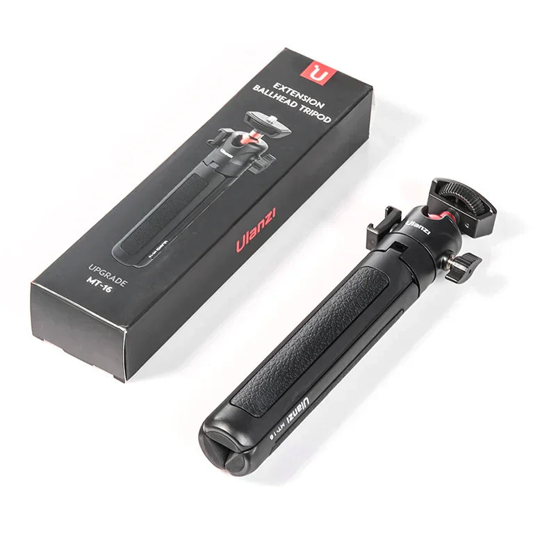 Ulanzi MT-16 MT 16 Extendable Selfie Stick Tripod 4-Section (44cm) 2KG Payload with 360° Swivel Ball Head and Cold shoe - Red Dot Photo