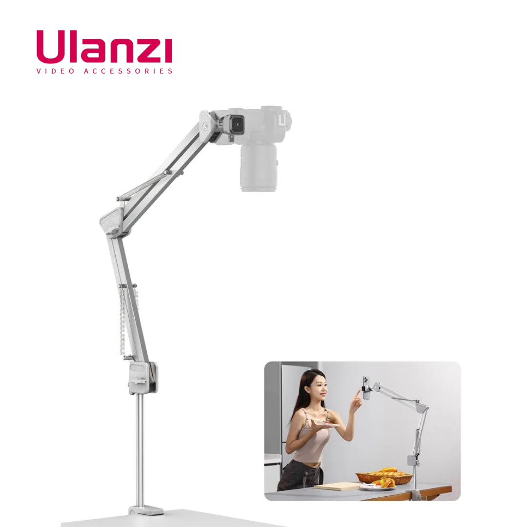 Ulanzi video accessories with a flexible arm on a white background