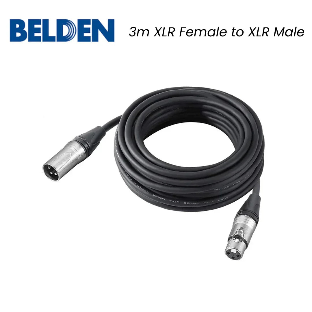 Belden 1800F Neutrik Audio Cable 3m XLR Female to XLR Male - Red Dot Photo