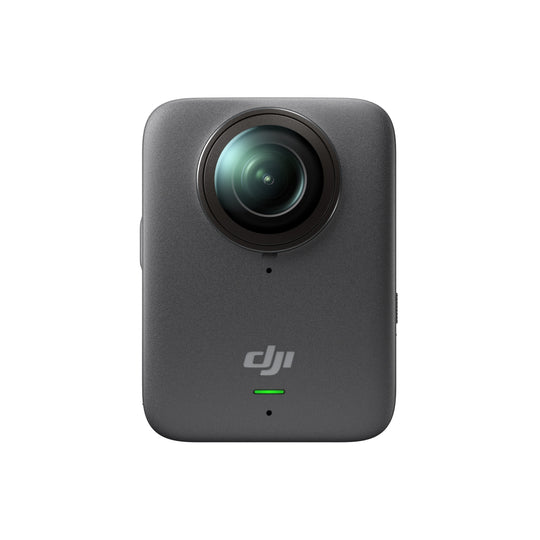 DJI action camera on a white background