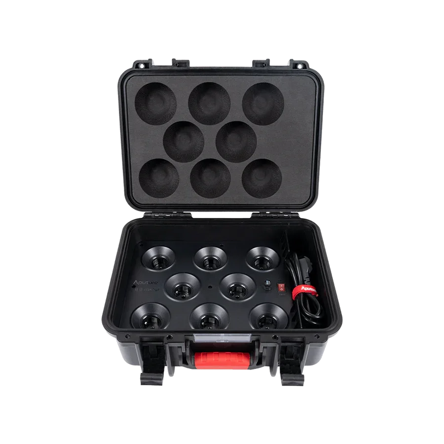 Aputure Accent B7C RGBWW LED 8-Light Kit with Charging Case - Red Dot Photo