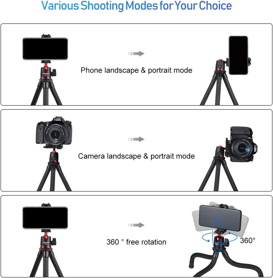 Ulanzi MT-11 MT 11 Multi-functional Gorilla-Style Portable Tripod for Camera & Smartphone Holder - Red Dot Photo