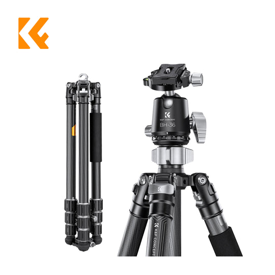 K&amp;F Concept 碳纤维三脚架 X254C4+BH-30 