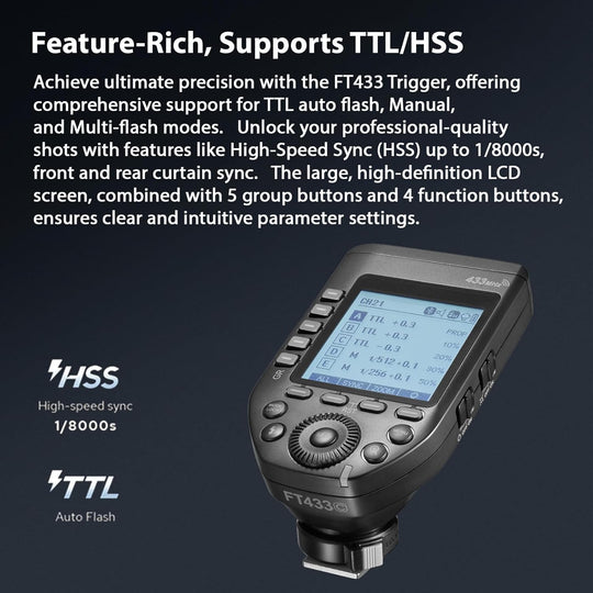 Godox FT433 C/N/S TTL 无线闪光触发器