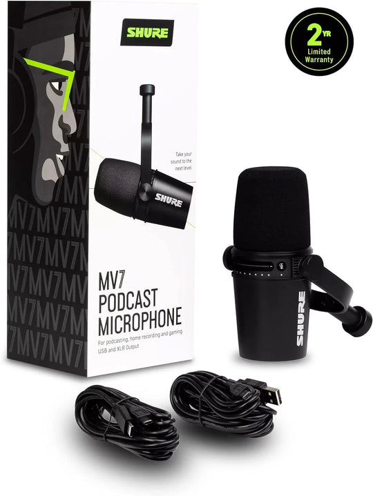 舒尔 MV7 USB/XLR 全能播客音乐家金属麦克风