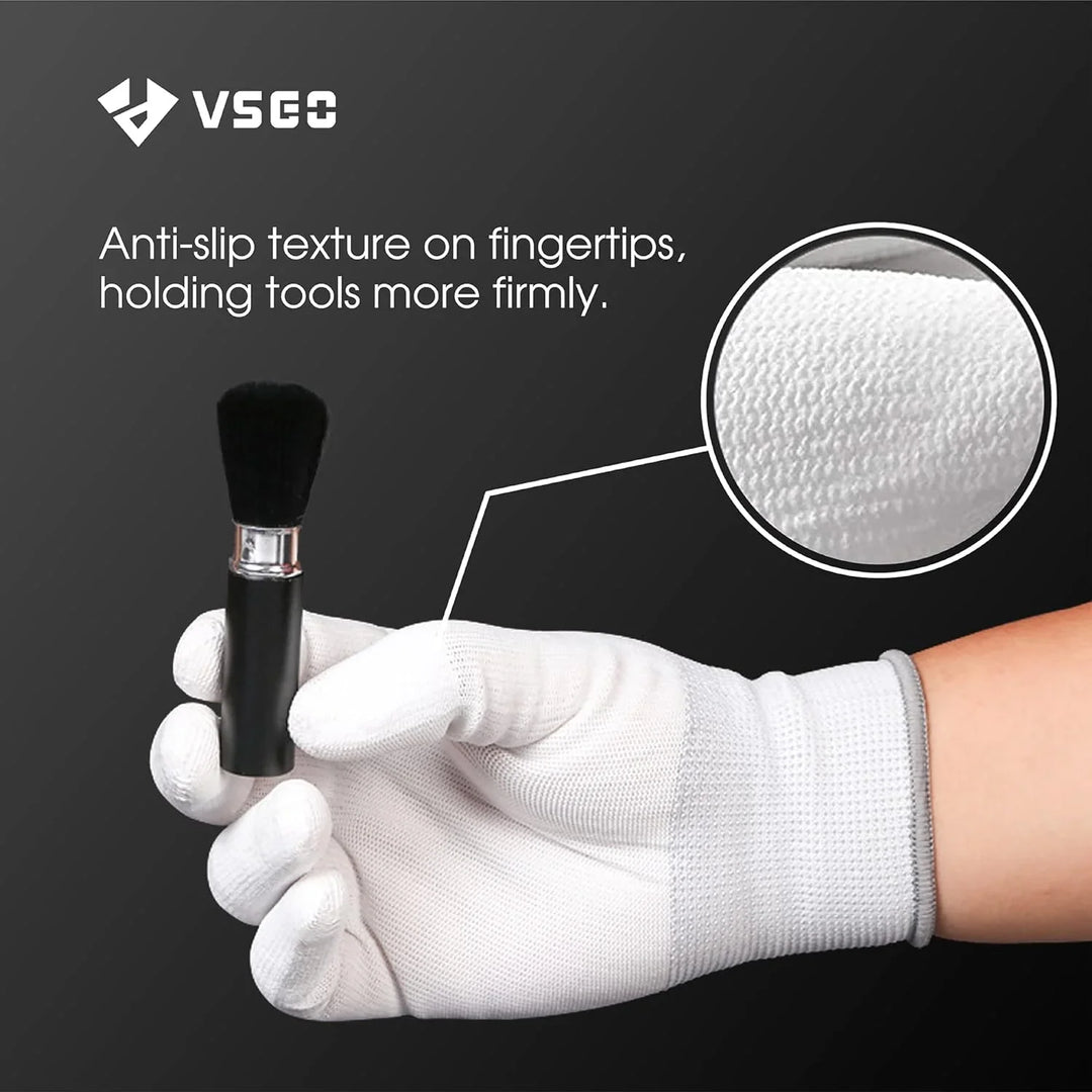 VSGO Anti-Static Cleaning Gloves DDG-1S (White) - Red Dot Photo