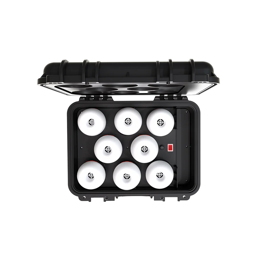 APUTURE ACCENT B7C RGBWW LED 8 灯套件，带充电盒 + 7 个 B7C LED 灯组合