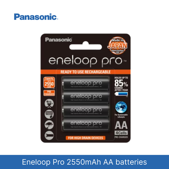 [日本制造] [免费送货] Panasonic Eneloop Pro 2550mAh AA 充电电池 2550 mAh 附赠电池盒
