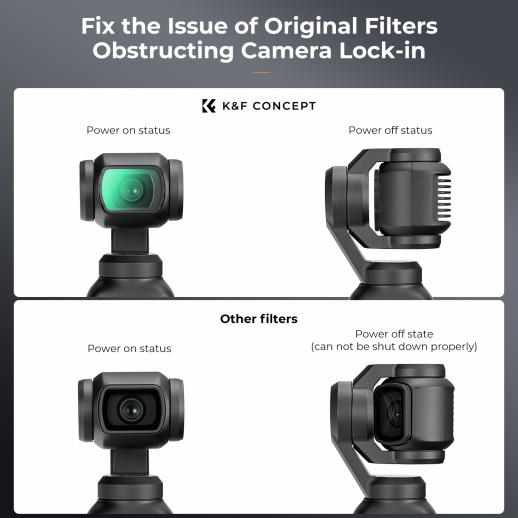 K&amp;F Concept Nano-X 系列 1/4 黑色扩散滤镜（带绿色涂层）适用于 DJI Osmo Pocket 3