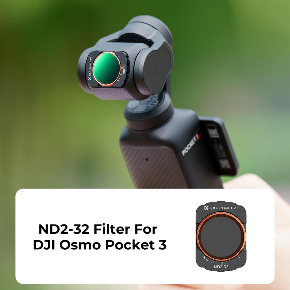 K&amp;F Concept Nano-X 系列 VND2-32 滤镜，带绿色涂层，适用于 DJI Osmo Pocket 3（1 至 5 档）
