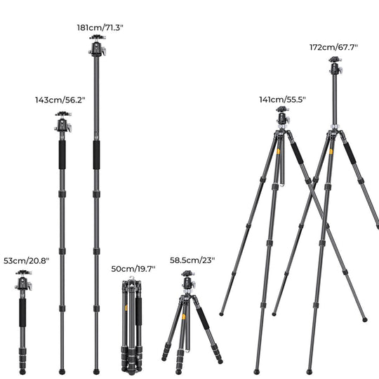 K&amp;F Concept 碳纤维三脚架 X254C4+BH-30 