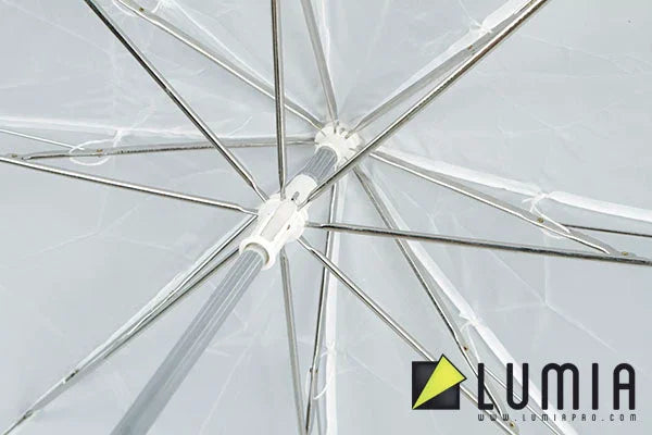 Lumia 100 White Foldable Umbrella - Red Dot Photo