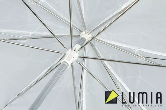 Lumia 100 White Foldable Umbrella - Red Dot Photo