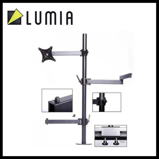 Lumia Black Flamingo 铝制通用桌面安装系统，带 Vesa 显示器安装支架