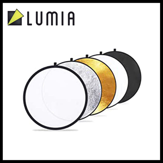 Lumia 五合一便携式屏幕（反光板）照片反光板可折叠 - 半透明、银色、金色、白色和黑色