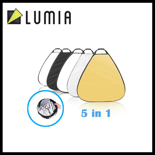 Lumia 三角反光板（五合一反光板）照片反光板 - 半透明、银色、金色、白色和黑色