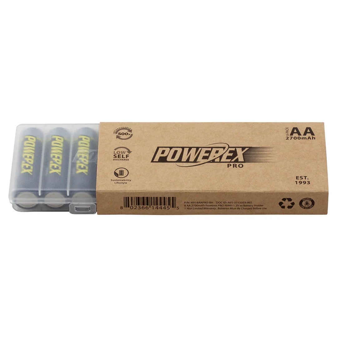 [FREE DELIVERY] Powerex Pro Precharged AA Rechargeable NiMH Batteries 2700mAh (8-pack) - Red Dot Photo
