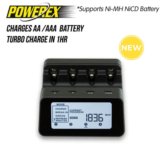 Powerex MH-C9000PRO 专业 AA/AAA 电池充电器分析仪