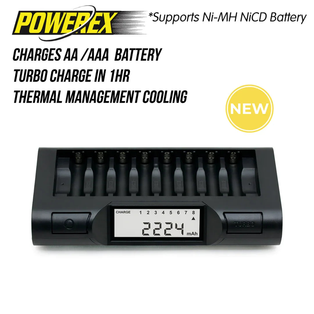 Powerex MH-C980 8-Cell AA/AAA Charger and Analyzer - Red Dot Photo