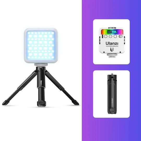 ULANZI VL49 RGB Video Lights LED Camera Light Full Color Portable Photography Lighting 2000mAh Rechargeable 2500-9000K - Red Dot Photo