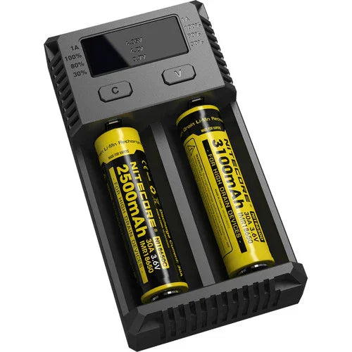 Nitecore NEW i2 2 cell Battery Charger for 18650 / AA / AAA / C / D Batteries - Red Dot Photo