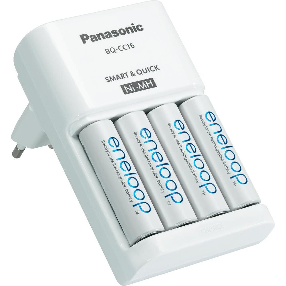 松下 Eneloop 充电器，带 4 节 AA 1900mAH 镍氢电池