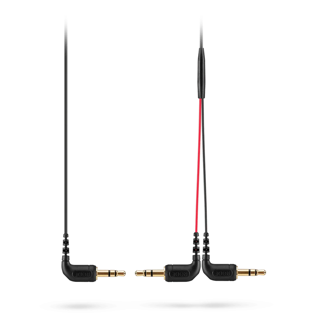 Rode SC11 3.5mm Right Angle TRS Splitter Cable for Dual Audio Input Microphone Wireless Go - Red Dot Photo