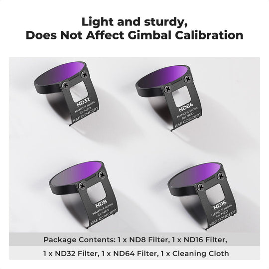 K&amp;F Concept DJI NEO ND 滤镜套装 4 件装 ND8+ND16+ND32+ND64