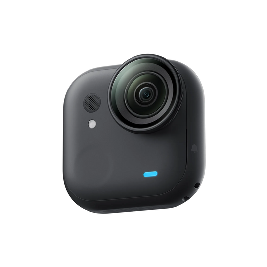 Black camera on a white background