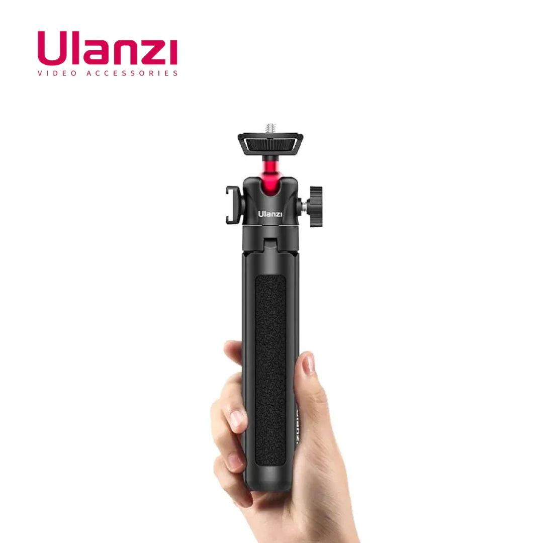 Ulanzi MT-16 MT 16 Extendable Selfie Stick Tripod 4-Section (44cm) 2KG Payload with 360° Swivel Ball Head and Cold shoe - Red Dot Photo