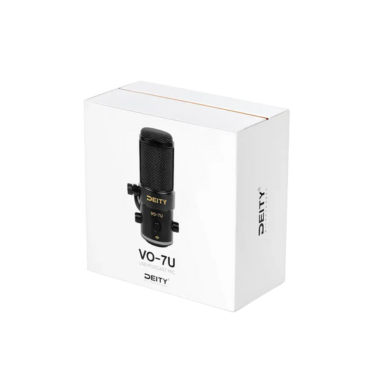 Deity VO-7U 动圈 USB 流媒体麦克风，带 RGB 灯和三脚架套件（黑色、白色）
