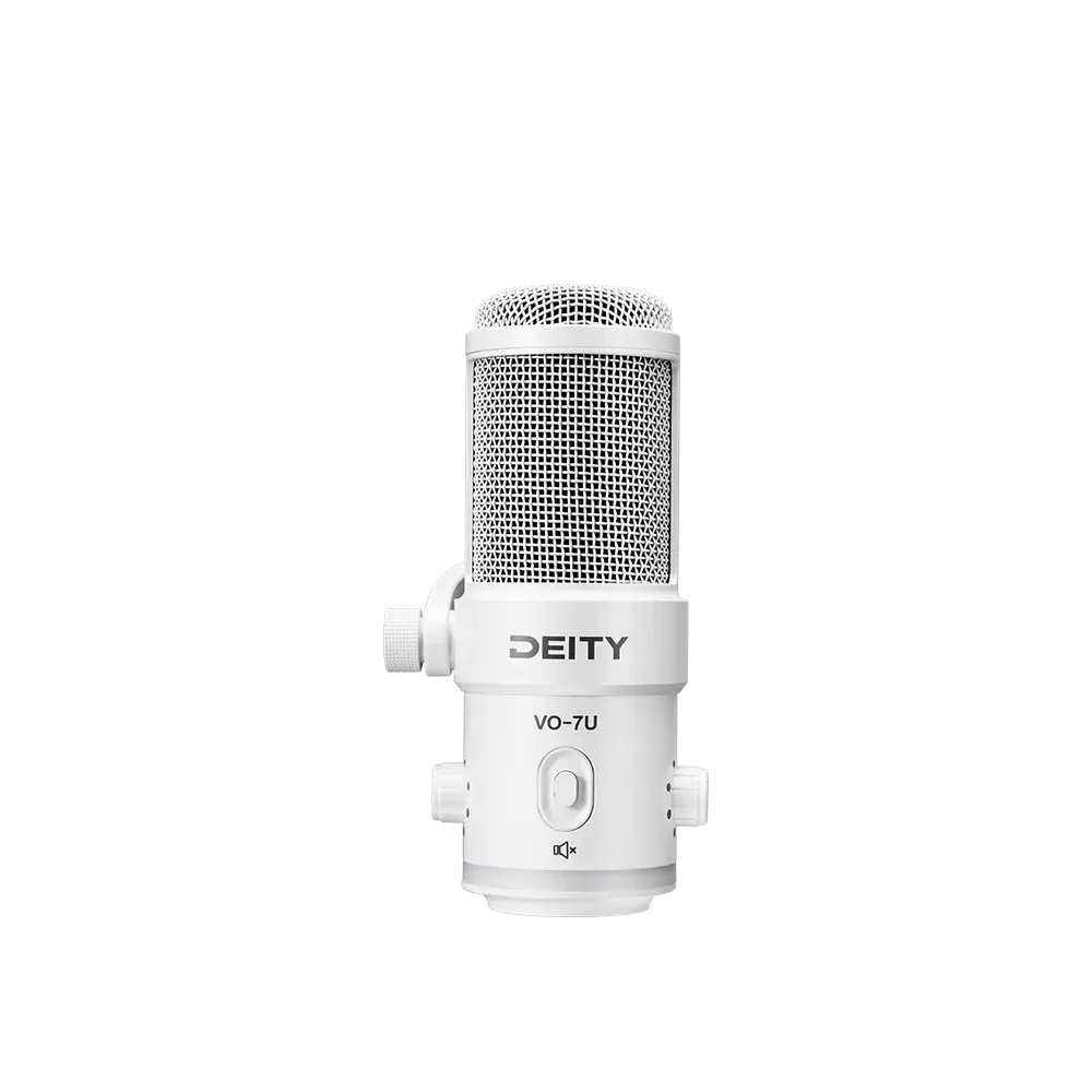 Deity VO-7U 动圈 USB 流媒体麦克风，带 RGB 灯和三脚架套件（黑色、白色）