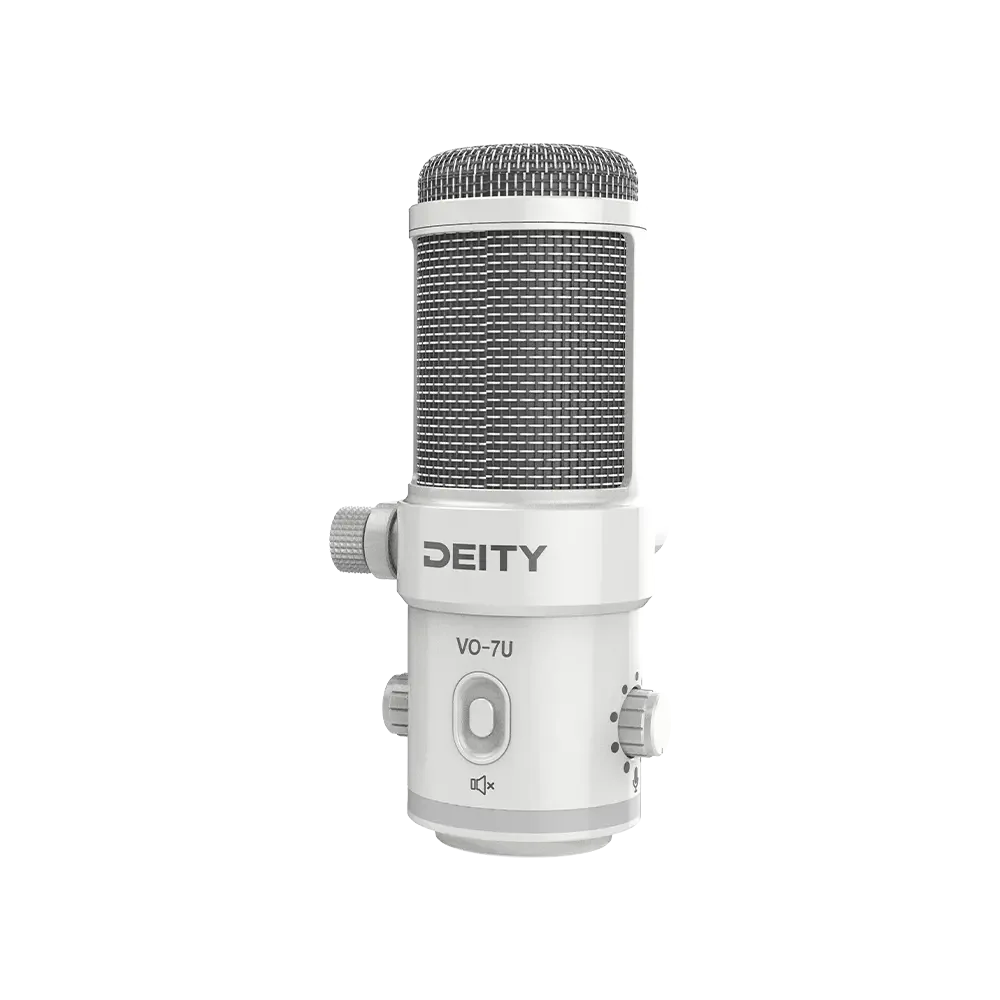 Deity VO-7U 动圈 USB 流媒体麦克风，带 RGB 灯和三脚架套件（黑色、白色）