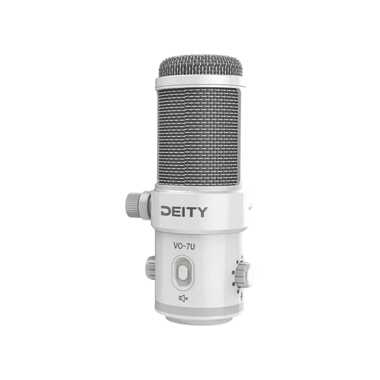 Deity VO-7U 动圈 USB 流媒体麦克风，带 RGB 灯和三脚架套件（黑色、白色）