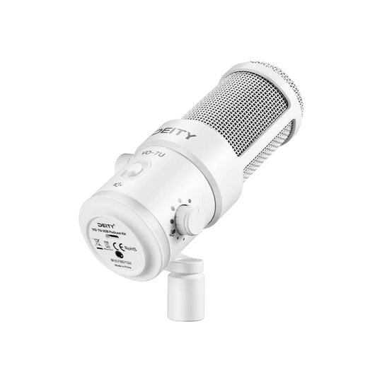 Deity VO-7U 动圈 USB 流媒体麦克风，带 RGB 灯和三脚架套件（黑色、白色）