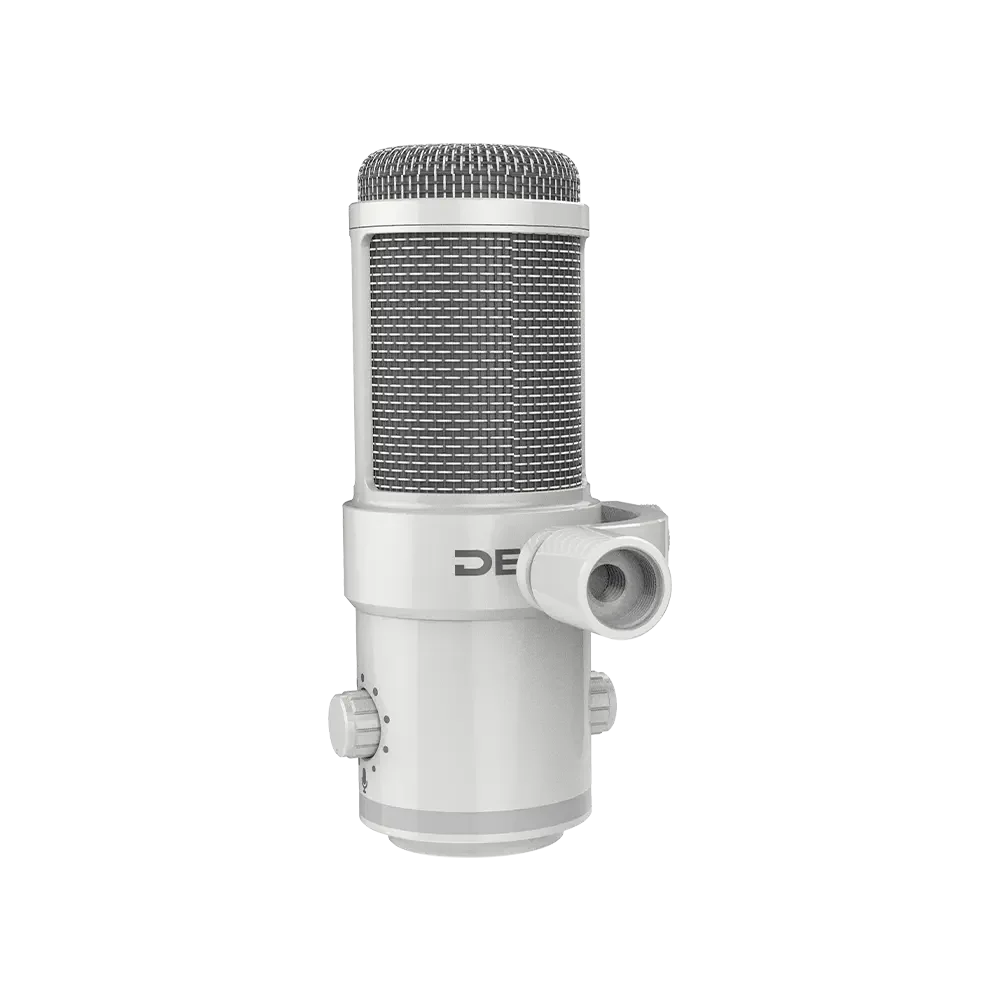 Deity VO-7U 动圈 USB 流媒体麦克风，带 RGB 灯和三脚架套件（黑色、白色）