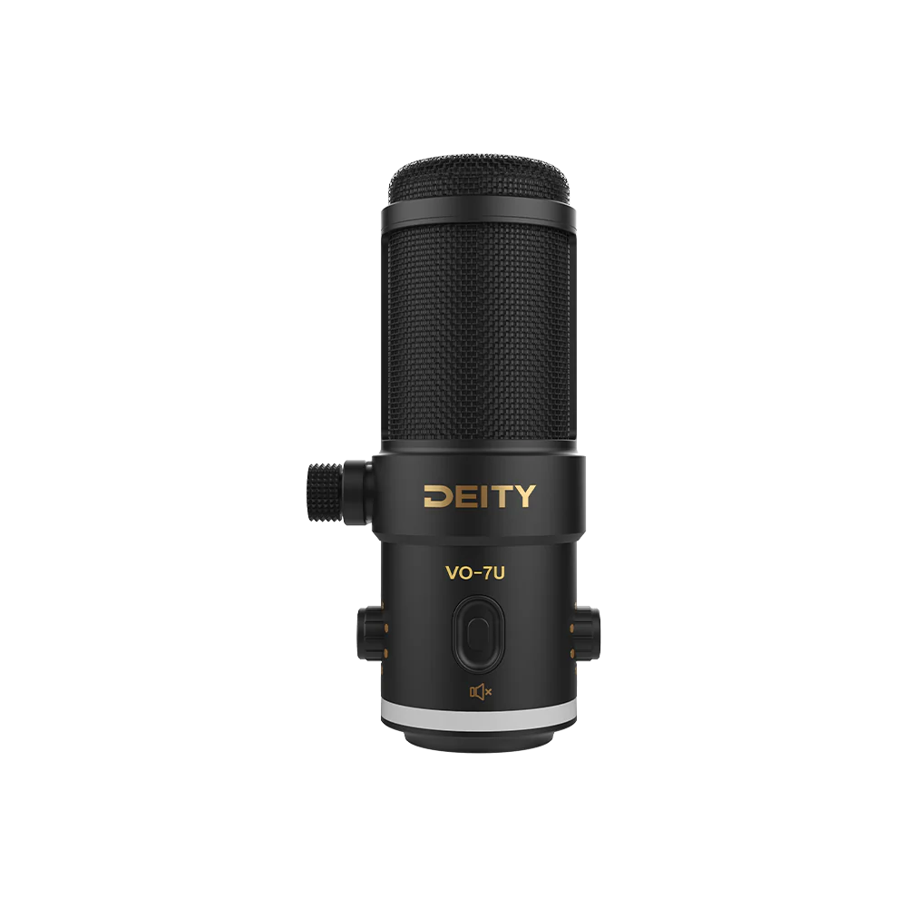 Deity VO-7U 动圈 USB 流媒体麦克风，带 RGB 灯和三脚架套件（黑色、白色）