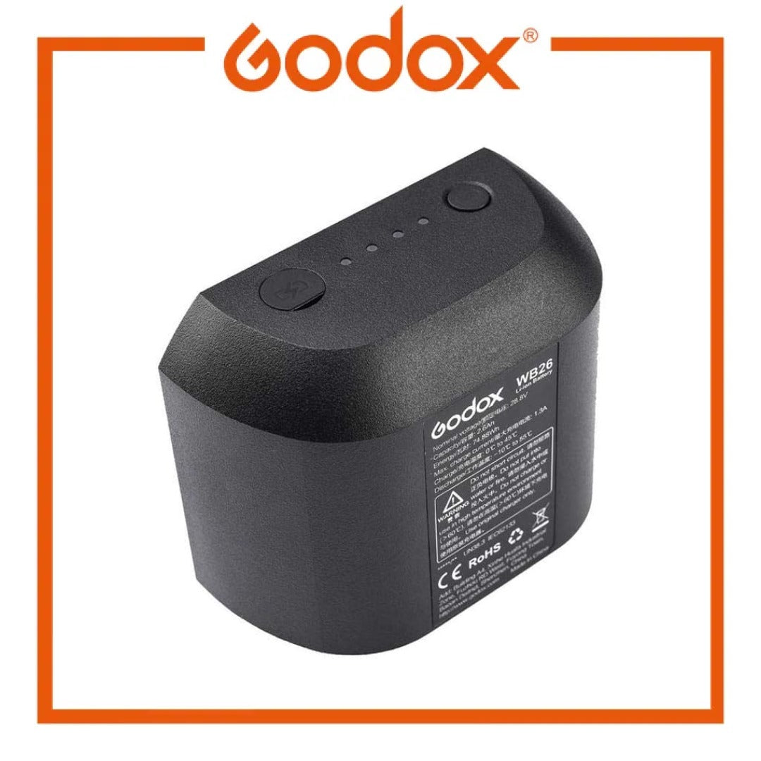Godox WB-26 锂离子电池，适用于 AD600 Pro 闪光灯头