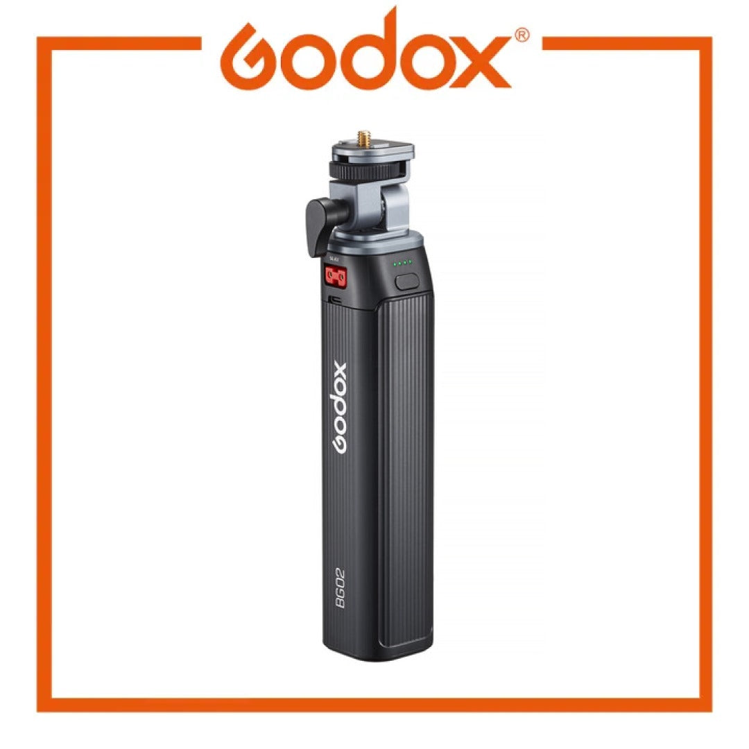 Godox BG02 Battery Grip for LED lights, black in color, with branding visible on the side.
