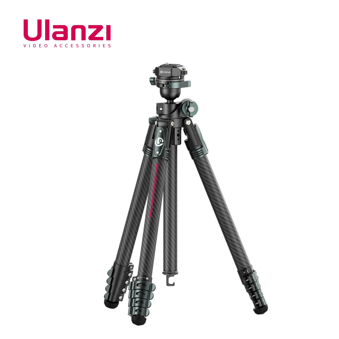 Carbon fiber tripod with Ulanzi logo on a white background