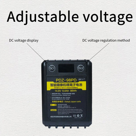 ZiFon PDZ-98PD 98Wh 14.8V V 型接口电池（适用于 Aputure）
