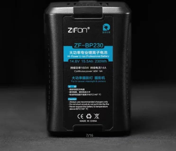 ZiFon V mount V-mount Battery 14.8V 230W Li ion Batteries (Suitable for Aputure) - Red Dot Photo