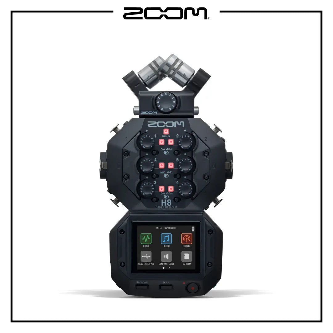 Zoom H8 8-Input / 12-Track Portable Handy Recorder - Red Dot Photo
