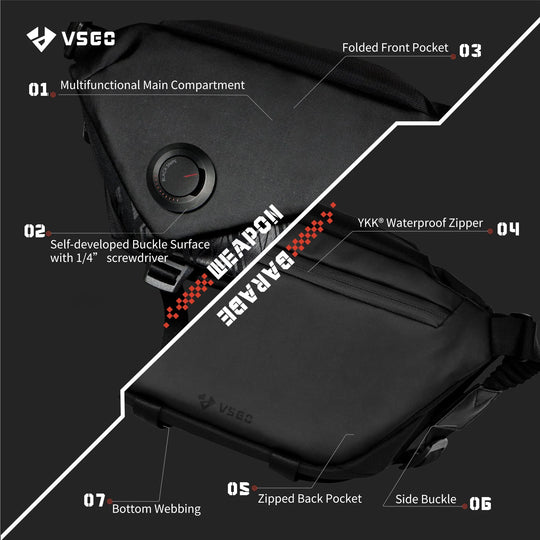 VSGO V-BP05L 黑色 Snipe 相机日常单肩包 4L