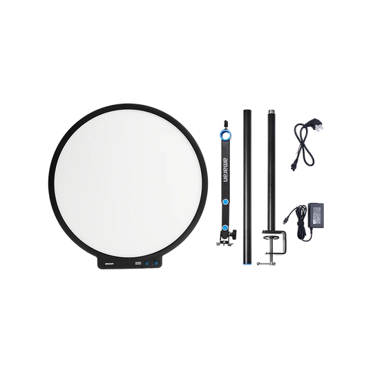 amaran Verge Max 双色圆形 LED 灯板（炭灰色和白色）