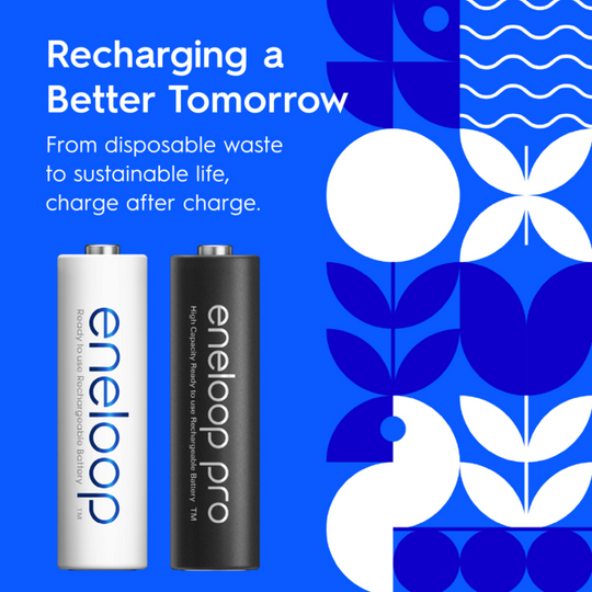 [日本制造] [免费送货] [2020 年 5 月] 松下 Eneloop 2000mAh 镍氢可充电 AA 预充电电池，附赠电池盒