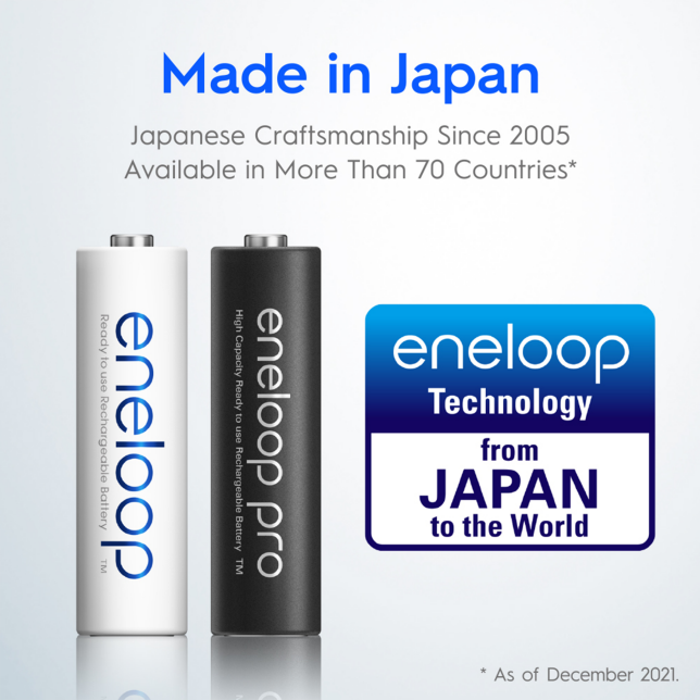 [日本制造] [免费送货] Panasonic Eneloop Pro 2550mAh AA 充电电池 2550 mAh 附赠电池盒