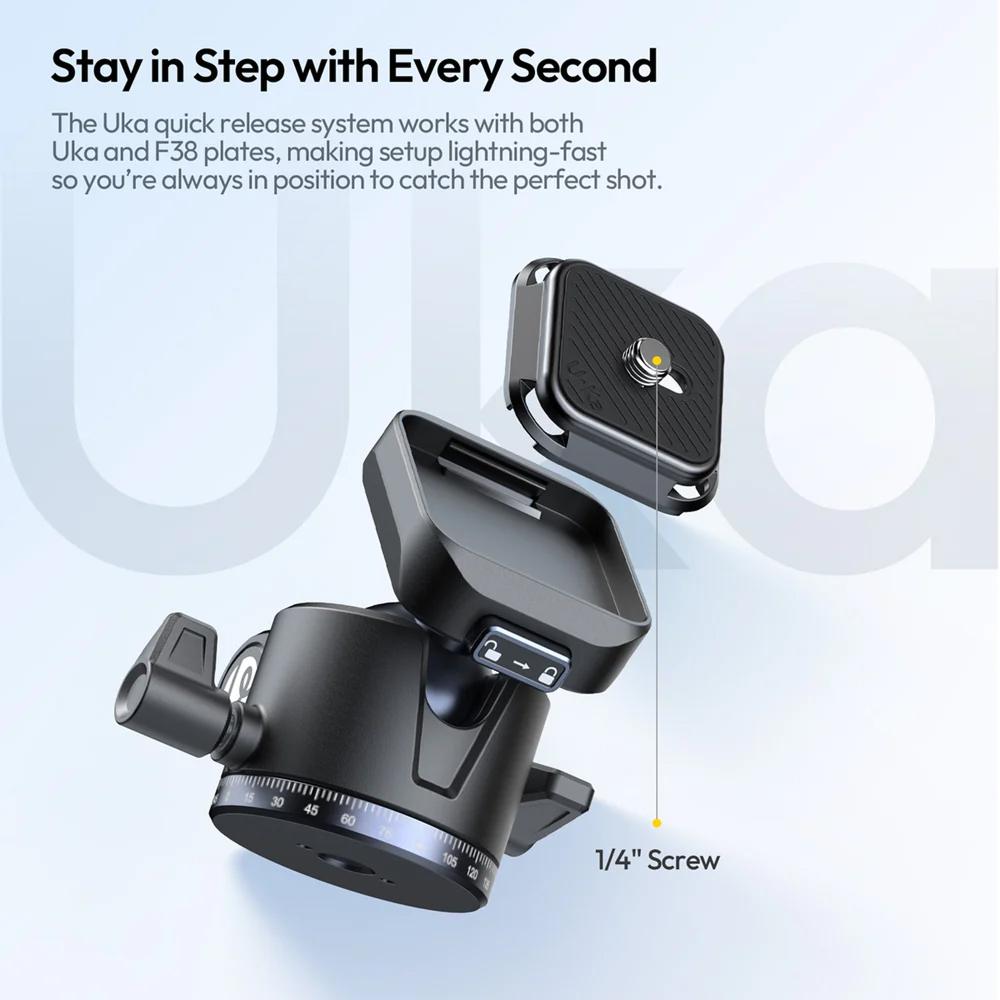 Camera quick release system with Ulanzi branding on a light blue background